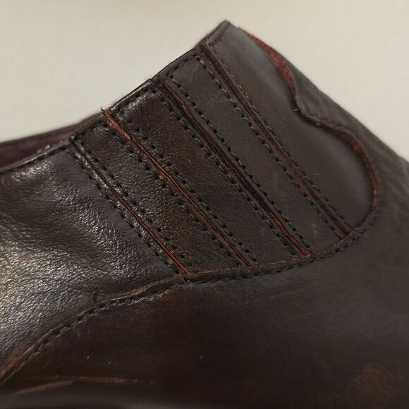 Reba • Lane Western Brown Leather Slip On Pointed Toe Cowgirl Booties Si… - Picture 9 of 11